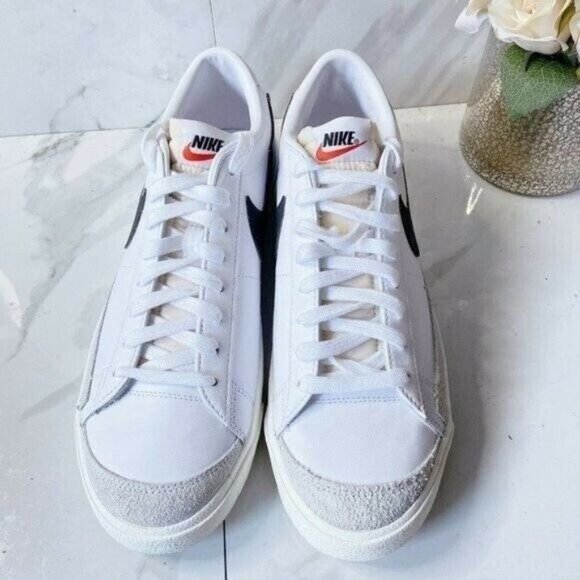 NEW Nike Blazer Low '77 Mens Low Top Sneaker Vintage White Black Leather US 11 - Picture 5 of 9